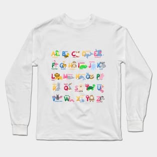 Alphabet Animals Letter design Long Sleeve T-Shirt